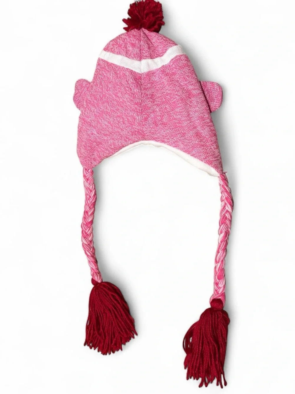 NWOT pink sock monkey winter hat